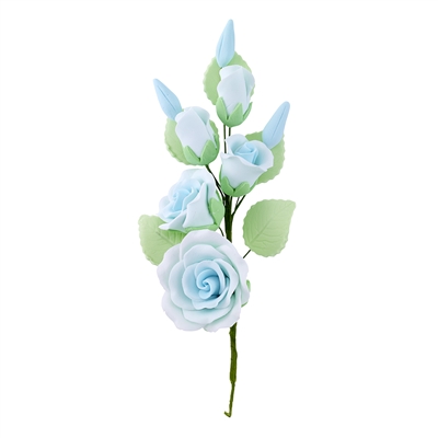 Gum Paste Rose And Rosebud Corsage - Blue