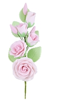 Gum Paste Rose And Rosebud Corsage - Pink