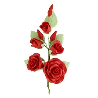 Gum Paste Rose And Rosebud Corsage - Red