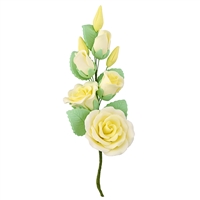 Gum Paste Rose And Rosebud Corsage - Yellow