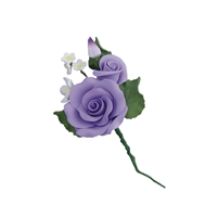 Medium Rose And Rosebud Corsage - Lavender