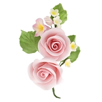 Medium Rose And Rosebud Corsage - Pink