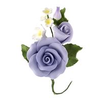 Large Rose And Rosebud Corsage - Lavender