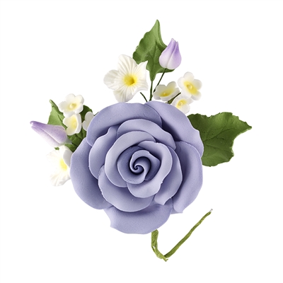 XL Rose And Rosebud Corsage - Lavender