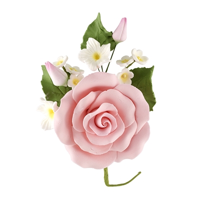 XL Rose And Rosebud Corsage - Pink
