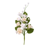 Small Gum Paste Rose Spray - Ivory