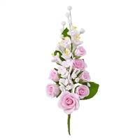 Medium Gum Paste Rose Spray - Pink