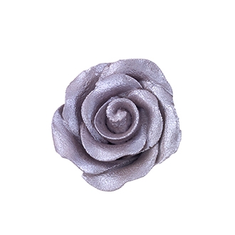 Small Gum Paste Rose - Metallic Silver