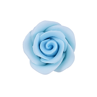 Medium Gum Paste Rose On A Wire - Blue