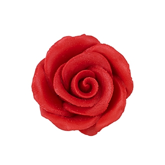 Medium Gum Paste Rose On A Wire - Red