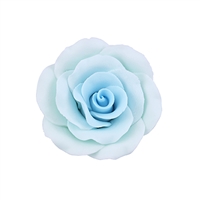 Large Gum Paste Rose On A Wire - Blue