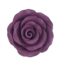 Large Gum Paste Rose On A Wire - Burgundy
