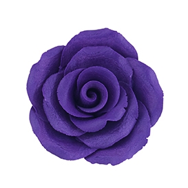 Large Gum Paste Rose On A Wire - Purple