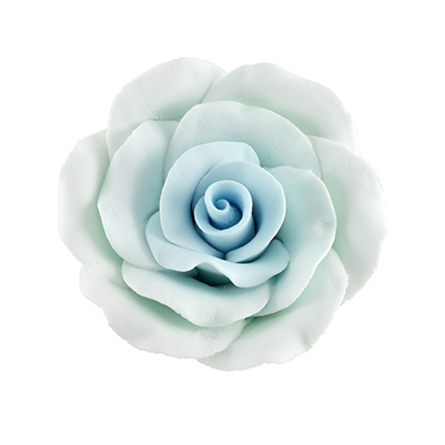 XL Gum Paste Rose On A Wire - Blue