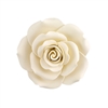 Small Gum Paste Garden Rose On A Wire - Ivory