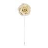 Med-Lg Gum Paste Garden Rose On A Wire - Ivory