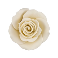 Large Gum Paste Garden Rose On A Wire - Ivory