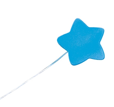 Gum Paste Star On A Wire - Blue