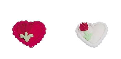 Medium Royal Icing Heart With Rose - Assortment