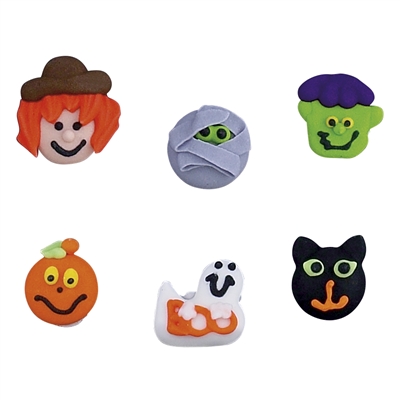 Small Royal Icing Halloween Face Assortment