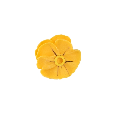 Small Royal Icing Pansy  - Golden Yellow