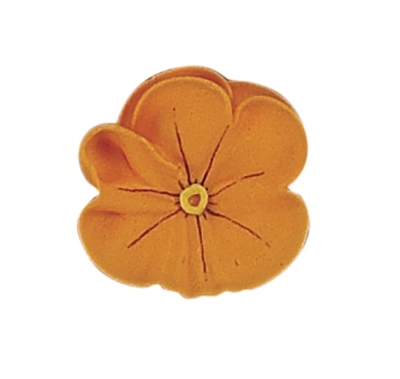 Large Royal Icing Pansy - Golden Yellow