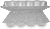 Clear Plastic Hinged Cup Cake Holder - 12 Count (10 Pieces)