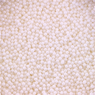 2mm Edible Pearlized Dragees - White Gloss