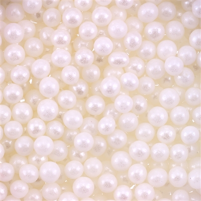 5mm Edible Pearlized Dragees - White Gloss