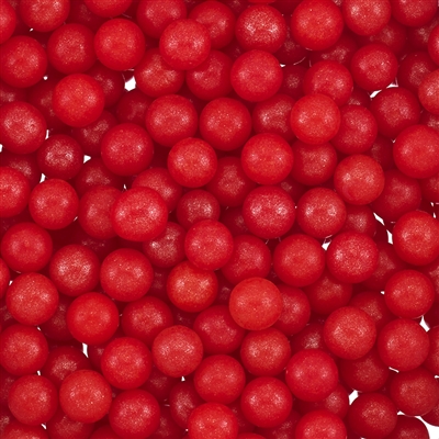 6mm Edible Pearlized Dragees - Red Gloss