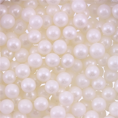 6mm Edible Pearlized Dragees - White Gloss