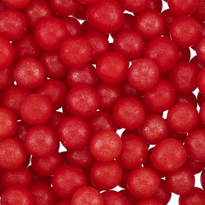 8mm Edible Pearlized Dragees - Red Gloss