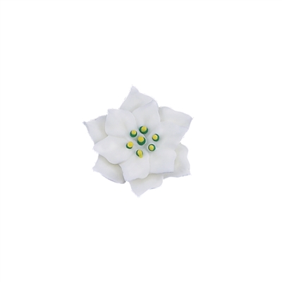 Med-Lg Royal Icing Poinsettia - White