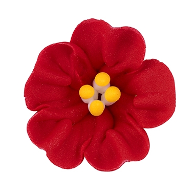 Large Royal Icing Petunia - Red