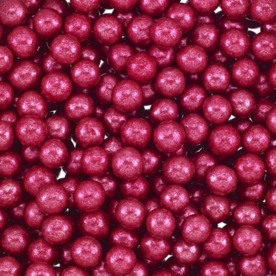 Non-Edible Metallic Reddish Pink Dragees - 6mm