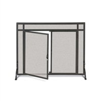 Pilgrim Forged Iron Door Fireplace Screen Matte Black (18432)