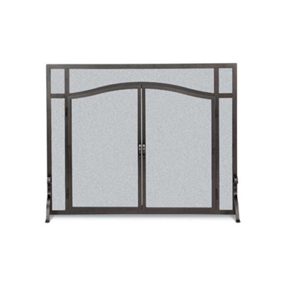 Pilgrim Forged Iron Door Fireplace Screen Matte Black (18438)