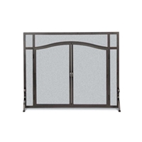 Pilgrim Forged Iron Door Fireplace Screen Matte Black (18441)