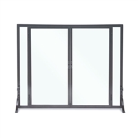 Pilgrim Full Height Door Mesh Fireplace Screen Matte Black (18467)