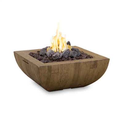 American Fyre Designs Bordeaux Square Reclaimed Wood Fire Bowl