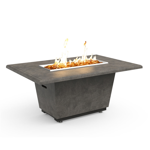 American Fyre Design Cosmopolitan Rectangular Firetable, LP, Black Lava