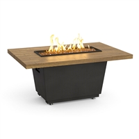 American Fyre Design Reclaimed Wood Cosmo Rectangle Firetable, LP, French Barrel Oak