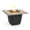 American Fyre Design Reclaimed Wood Cosmo Square Firetable, LP, Silver Pine