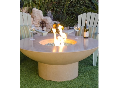 American Fyre Designs Lotus Firetable with Polished Top