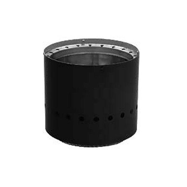 Metal-Fab Double Wall Black Stove Pipe 6" Diameter Stove Top Adapter