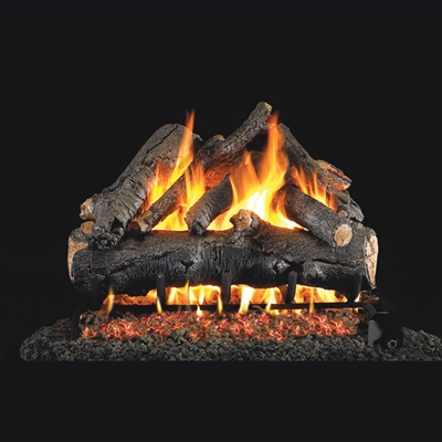 Real Fyre American Oak 18-in Gas Logs with Burner Kit Options