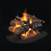 Real Fyre Charred American Oak See-Thru 24-in Logs with Burner Kit Options