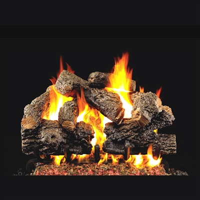 Real Fyre Charred Royal English Oak 24-in Logs with Burner Kit Options