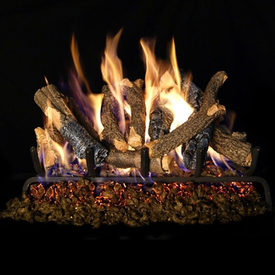 Real Fyre Charred Oak Stack Gas 30-in Logs with Burner Kit Options