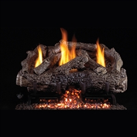 Real Fyre Charred Frontier Oak 16/18-in Logs with Vent-Free G10 Burner Kit